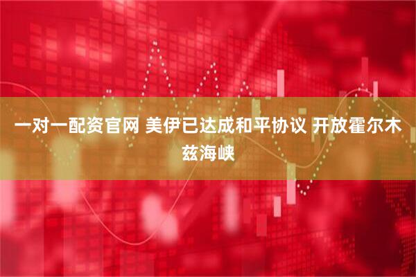 一对一配资官网 美伊已达成和平协议 开放霍尔木兹海峡